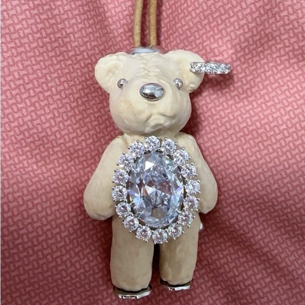 Elegant Crystal Bear Pendant Necklace